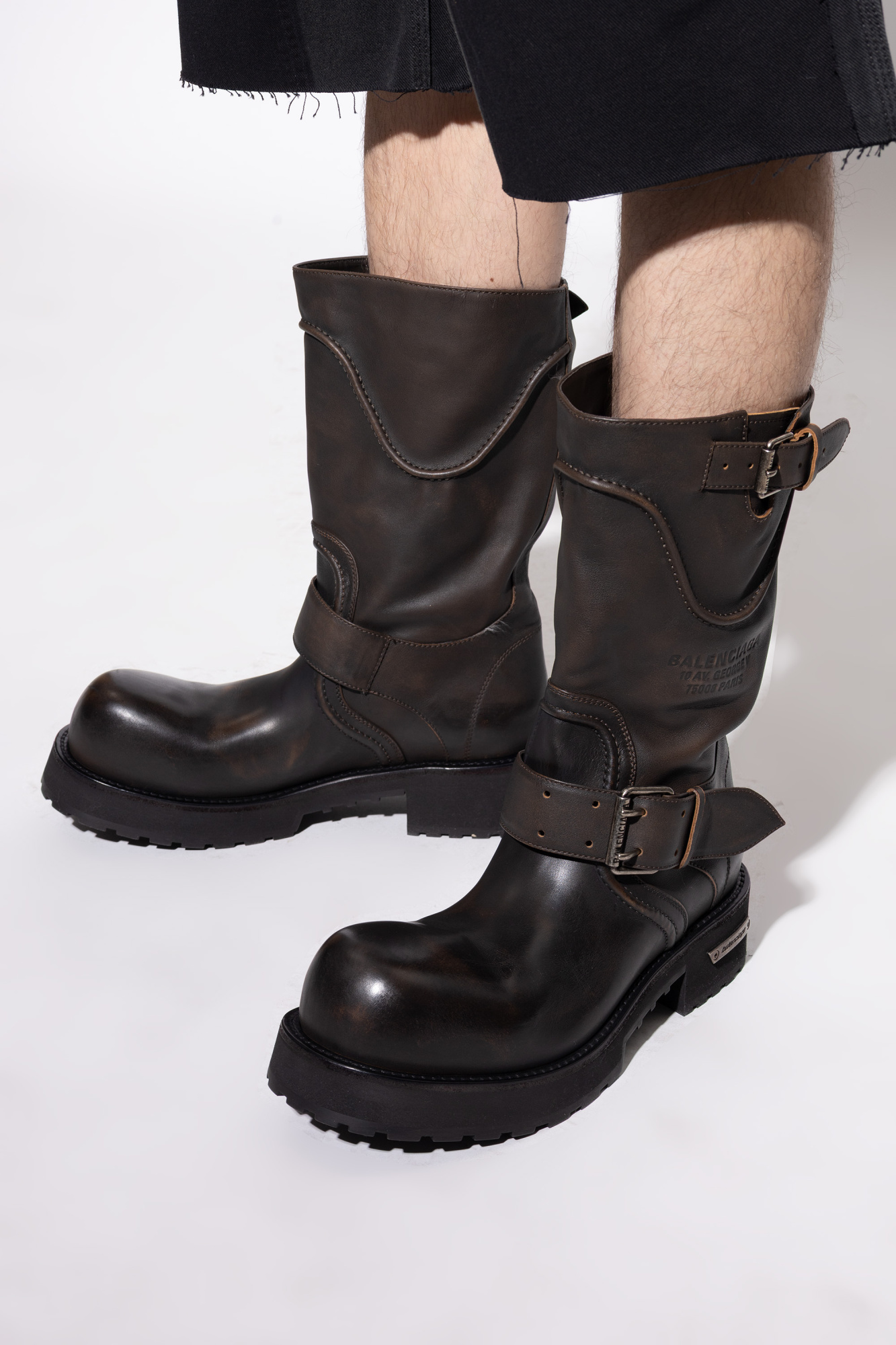 Brązowy Skórzane buty `Venom` Balenciaga - Vitkac Polska